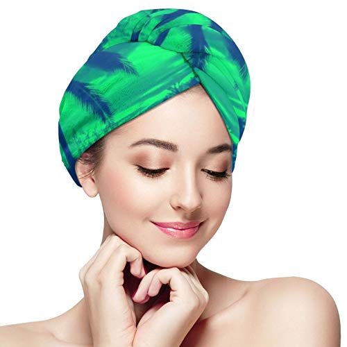 hulili Toalla turbante para el pelo con imagen trotropical, toalla de pelo...