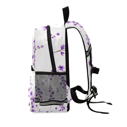 Purple Flowers Leaves Small Toddler Boy Backpack with Leash Kids School Backpacks Travel Book Bag2