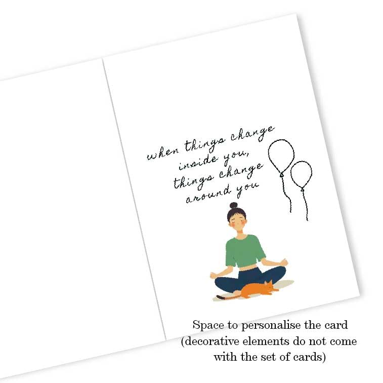 Image of anujarusiya Affirmation Greeting Cards Set of 5 with Envelopes | Inspirational & Encouragement Cards with Watercolor Artwork | Premium Textured Paper | Blank Inside | Friendship, Appreciation & Positive Notes for any occassion | 4.1 inchX5.8 inch