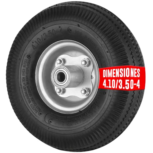 OSE - Roue Diable, Gonflable, 26 x 6,5 cm - Roue Diable 4.10 3.50-4 - Alésage Axe Déporté 1,6 cm, Chambre à Air Incluse - Roue pour Chariot de Jardin - Tout Terrain,...