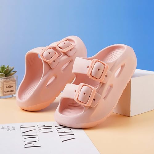 Unisex slides-sandals Children Slides Double Buckle Adjustable EVA Flat Sandals for Boys Girls Thick Bottom Fashion Slippers4