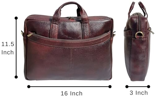 Image of RUSTIC TOWN Premium Leather Crossbody Messenger Bag - Stylish and Versatile - Gift for Professionals