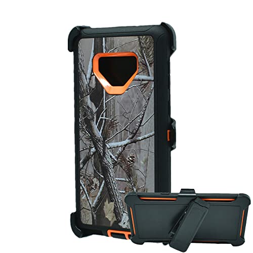 Fastsun Samsung Galaxy Note 9 Defender Case, Protective Defender Shockproof Hybrid Case Dual Layer Design Hard Cover with Belt Clip for Samsung Galaxy Note 9 (Camo Orange Tree)
