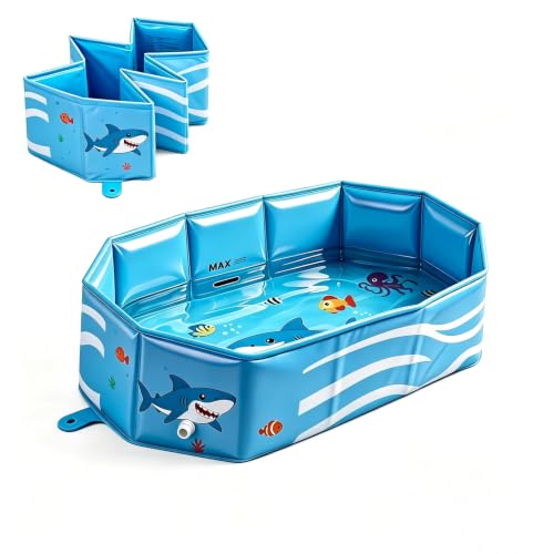 Image of Toddler Bathtub, Collapsible Baby Bathtub, Portable & Foldable