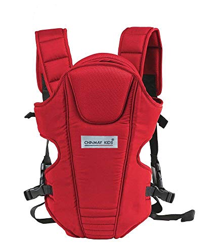 Image of Ineffable Baby Carrier Bag in 3-in-1 Ergonomic Adjustable Sling Kangaroo Design with Carrying Basket for Front & Back Use for Infant Child and Mother Travel - 0 to 2 Year (Red)