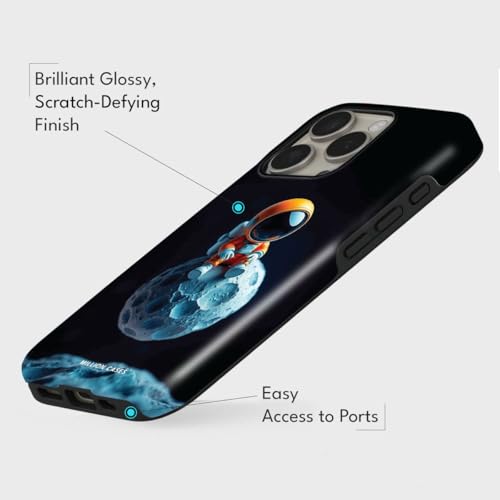 Image of MILLION CASES Back Cover Case for iPhone 15 Pro Scratch Resistant Anti-Slip Polycarbonate Shockproof Protective Durable Astral Code Crystal Case for Men & Boys