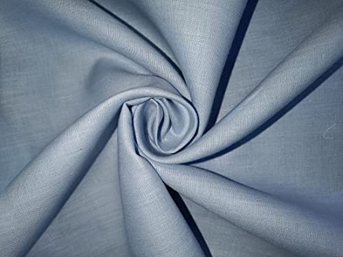 Tissu 100 % chanvre bleu poudré 147 cm : textile durable haut de gamme au mètre