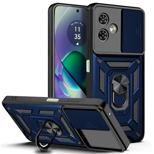 Image of AIBEX Back Cover for Motorola G54 5G / Motorola G64 5G | D10 Tough Armor Case | Sliding Camera Shield | 360 Protection | Kickstand Ring Holder | Military-Grade Shockproof Bumper Case