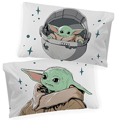 Star Wars The Mandalorian Curious Child 100% Cotton Pillowcase Set - 2 Pack