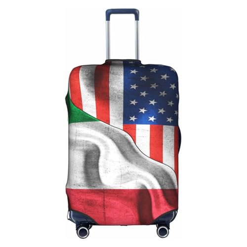 America Flag Italy Italian Flag Travel Luggage Cover Washable Suitcase Case Suitcase Protector Fit Luggage Cover Medium