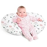 Little Grape Land Nursing Pillow for Infants, Breastfeeding Pillows, Baby Support Pillow for Nursing, Bottle Feeding, Tummy Time with Machine Washable Cover & Breathable Filling, Little Bunny