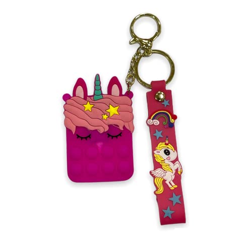 Image of AUGEN Cute Pop It Coin Purse Pouch Keychain For Gifting With Key Ring Anti-Rust (Pack Of 1)