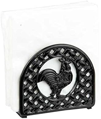 Home Basics Cast Iron Rooster Napkin Holder/Freestanding Tissue Dispenser Organizer for Kitchen Countertop, Durable, Sturdy, Home Décor