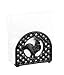 Home Basics Cast Iron Rooster Napkin Holder, Black