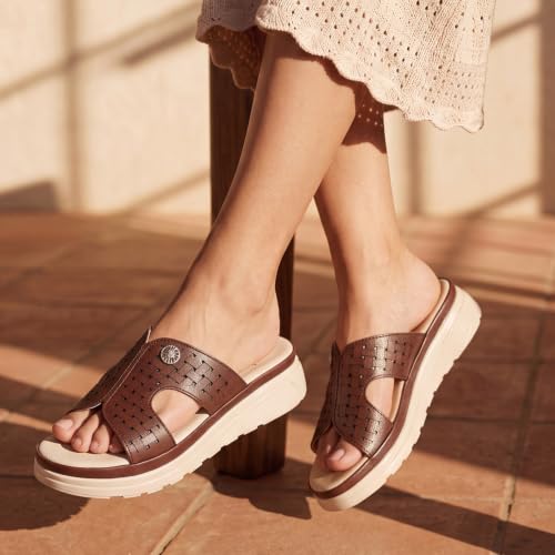 Image of YOHO SDL 111 Slides for Women | Orthopedic & Soft Sandal for Ladies | Fancy Slippers /Chappal For Girls | Stylish Heeled Wedhes for Everyday Wear