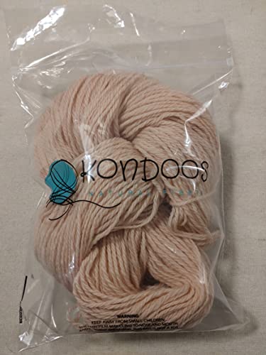 Kondoos Pure Wool Yarn. 3-Ply Soft Yarn For Hand Knitting And Crochet (1 Hank Of Abt. 150 Gr / 5,3 Oz). (Salmon Pink) #TOP1