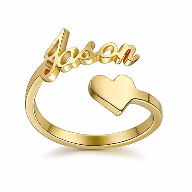 Unisex-Adults Customized / Personalized Single Name Adjustable Brass 24k Gold Plating and Laser Engraved Finish Ring with Ur Name Or Love One Name (B09PC2HGLV) Amazon Price History, Amazon Price Tracker
