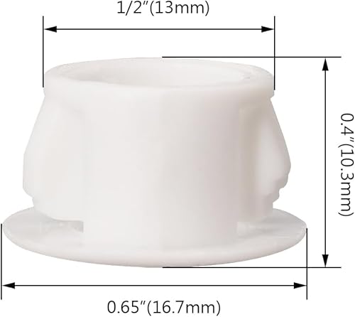 Vista 48 de Tapones de agujero de 1/2 pulgada de plástico tipo empotrado, tapones de orificio a presión para tubo de bloqueo a presión, tapas de rosca, tapas