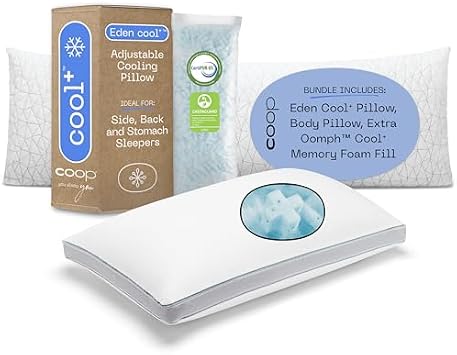 Coop Home Goods Cool+ Pillow and Body Pillow Queen Bundle