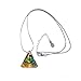 DIYthinker Peinture à l'huile de Fleur d'arbre de Construction Route Balcon Marches Illustration Motif Triangle Pendentif en Forme de Bijoux Collier avec chaîne Décoration Cadeau