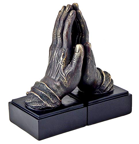 Bellaa 26393 Praying Hands Bookends Inspiring Christian Keepsake Gifts Book Ends 10 Inch #TOP19