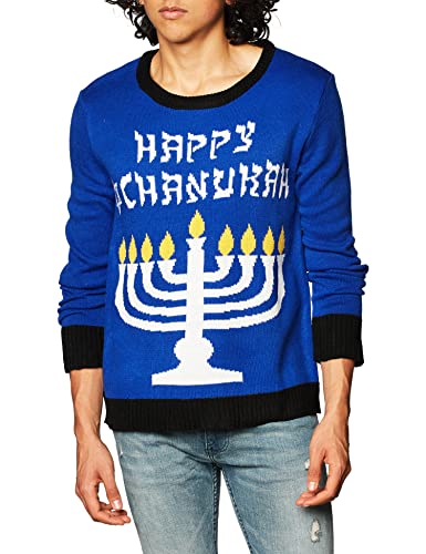 Forum Novelties Men's Menorah Chanukah Sweater, Multi, Large