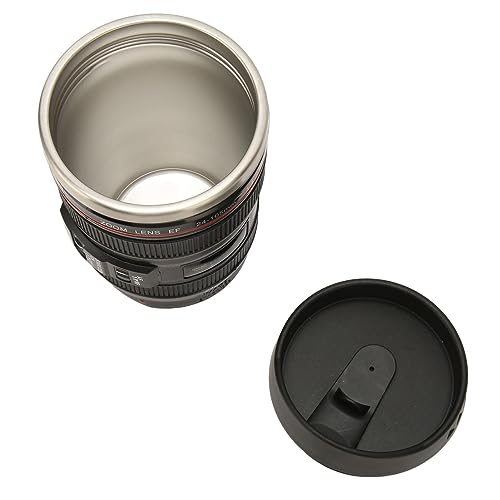 Tasse à café pour Objectif d'appareil Photo, Tasse à café Polyvalente en Acier Inoxydable pour Objectif d'appareil Photo, Portable pour les Voyages (BLACK) Tasse à café pour Objectif d'appareil Photo, Tasse à café Polyvalente en Acier Inoxydable pour Objectif d'appareil Photo, Portable pour les Voyages (BLACK)