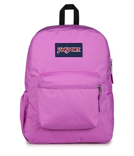 Image of JanSport Cross Town Backpack - Simple Bag for Everyone with 1 Main Compartment, Front Utility Pocket - Premium Class Accessories - Digital Fuchsia