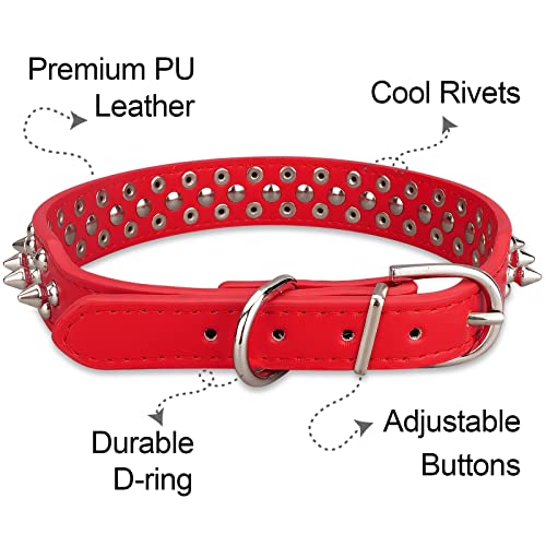 𝐔𝐏𝐆𝐑𝐀𝐃𝐄𝐃 𝐕𝐄𝐑𝐒𝐈𝐎𝐍 Spiked Studded Leather Dog Collar With Leash, Epesiri Rivet Pu Leather Dog Collars For Pit Bull, Durable Leather Cat Collar Spiked Studded For Small Medium Large Pet #TOP3