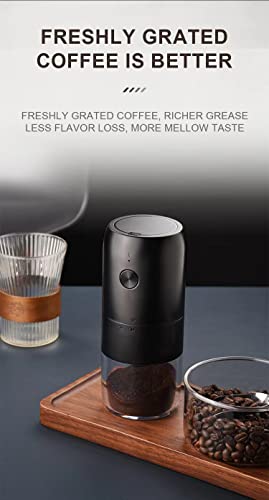 Portable Electric Coffee Grinder - One Button Control Coffee Bean Grinder Low Temperature Ceramic Grinding Core Espresso Grinder Usb Charging Spice Grinder (White) #TOP2