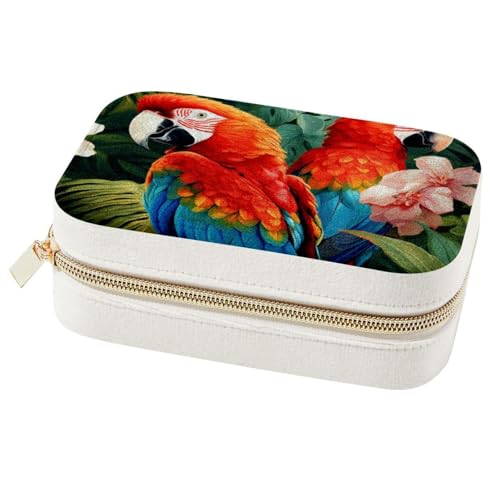 Boîte à bijoux perroquet double couche compacte pour le voyage - 2