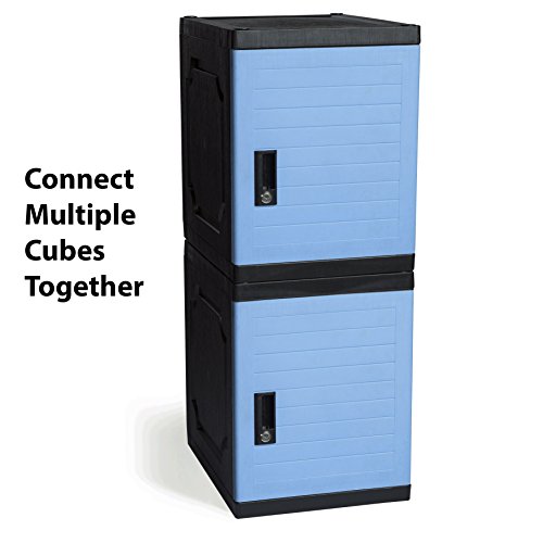Jink Locker, Lockable Storage Cabinet 19" With Keys | Great For Kids, Home, School, Office Or Outdoor | Toy Box, Footlocker, Bedside Dresser/Nightstand, Sports Or Gym (Blue) #TOP3