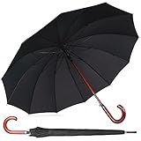 🇮🇹 ELEGANTER HOLZSTOCK UND HOLZGRIFF - Ganz egal ob im Business-Outfit, Golf oder Freizeitkleidung lässt sich dieser sturmfeste Sturmschirm optimal kombinieren.