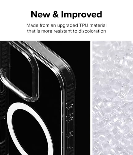 Image of Ringke Fusion Magnetic Compatible with iPhone 16 Pro Max Case Cover [Strong Magnet] Transparent Hard Back Shockproof Soft TPU Bumer iPhone 16 Pro Max Back Cover - Clear