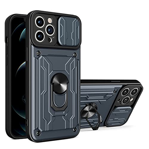 Coque iPhone 12 Pro Max grise anti-rayure caméra avec logement carte dos