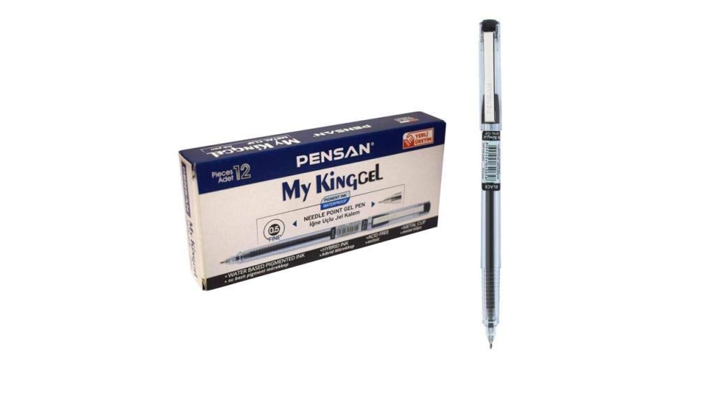 Pensan 6405 My-King Jel, Metal, Klipsli Kalem, Siyah 0,5 12'li