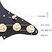 Domofa Prewired Electric Guitar Pickguard Loaded Pickguard with Alnico 5 Single Coil Pickups Set for Squier Stratocaster Electric Guitar (Black/Cream)