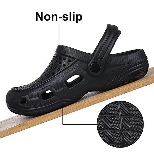 Beslip Unisex Garden Clogs Shoes Comfortable Slip-On Summer Beach Sandals For Women And Men, Black Women Size 9-9.5 #TOP2