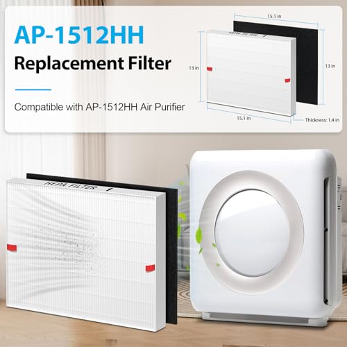 Image of AP-1512HH Filter Replacement for Coway Airmega AP-1512HH and 200M Air Purifiers, 2 True HEPA and 4 Carbon Pre-Filter, Compared to Part # 3304899