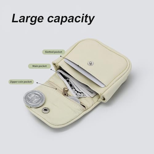 Women Coin Purse, Cute Zipper and Button-Snap Closure Small Wallet, Canvas Wallet Women for Traveling Working3