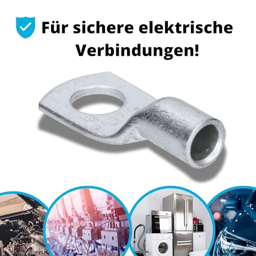 10 Stück Cembre A3-M8 Rohrkabelschuh 16mm² M8 unisoliert aus Kupfer verzinnt