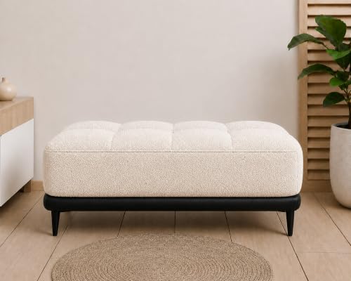 Image of Solid Wood Standard Ottoman Bench Stool | Pre-Assembled | Suitable for Living Room, Bedroom, Lounge & Office