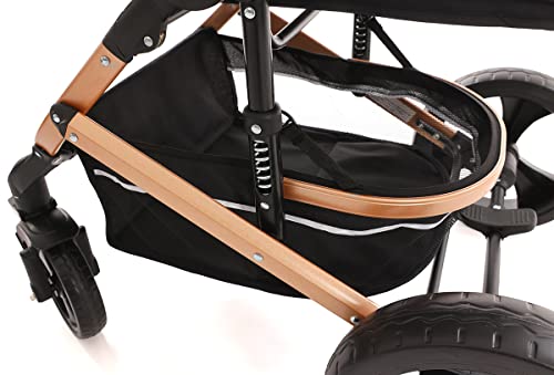 Pixini 3 in 1 Wandelwagen KALANI, Trio, Kind, Autostoel, Accessoires (Goud/Zwart) - Afbeelding 7