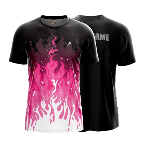 Image of YOURJERSEY Custom Sports Jersey for Men & Kids | Add Player Name | Personalised Cricket /Football /Badminton T-Shirt | Custom Team Jersey
