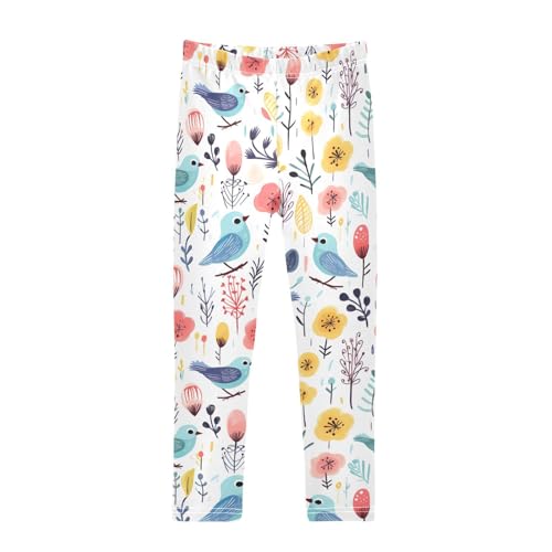 Girls' Leggings Bird Flowers Floral Kids Yoga Tights Pants 1 Pack 20851897