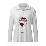 Weihnachtspulli Damen Lustig Rentier Muster Weihnachtspullover Christmas Jumper Sweaters Xmas Pulli Shirt Winter Strick Pullover Christmas Sweater Winterpulli Jumper Bluse Tops