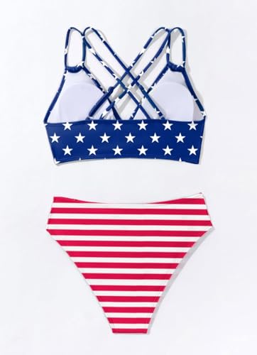 Image of Fanuerg Women's Sexy V Neck Bikini Sets Hollow Out Two Piece Swimsuits Cutout Mid Waist Bathing Suit