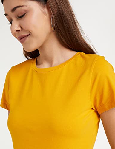 Image of Amazon Brand - Symbol Women Cotton Stretch Regular Fit Round Neck Half Sleeve T-Shirt (Available in Plus Sizes)