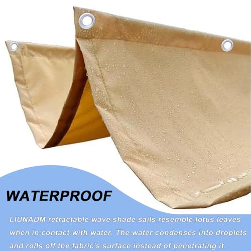 Toile d'ombrage rétractable imperméable 120 x 2000 cm de haute qualité jaune sable