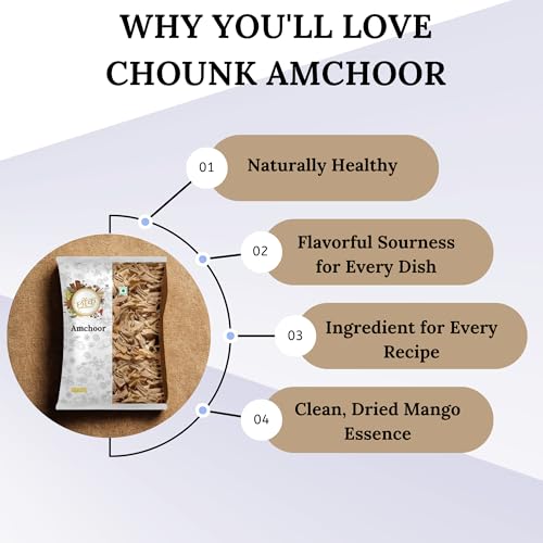 Image of Chounk Dried Amchoor Whole - 1kg, Pack of 1 | Amchur Dried Mango Slice | Natural Amchur Sabut with No Added Preservatives & No Additives | Aamchur Dry Mango Slice